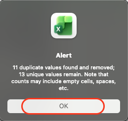 CSV File_Confirm Duplicates Removed