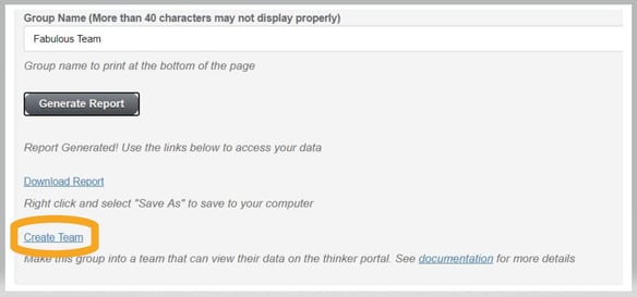 Create Team from Team Report