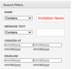 Invitations_Search Filter