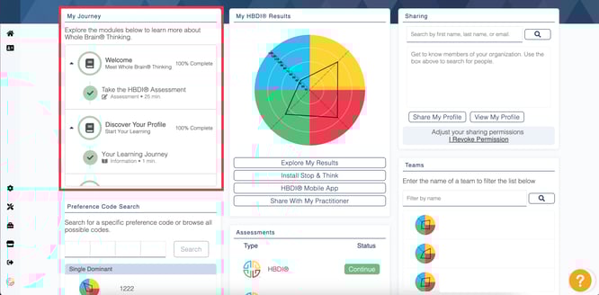 My Journey Learning Modules