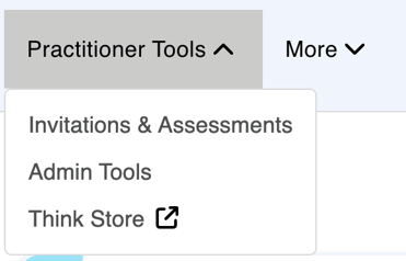 Practitioner Tools Menu Item