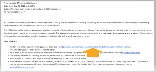 Sample Email Invitation