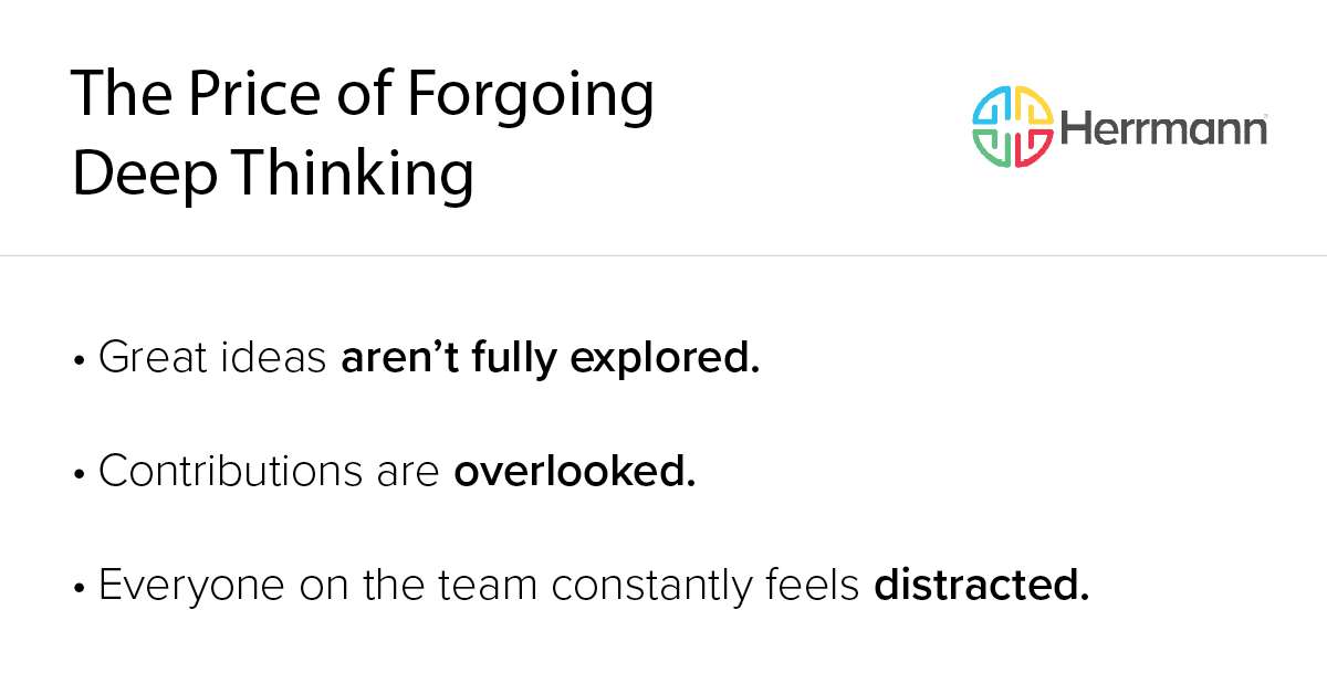 The Price of Forgoing Deep Thinking