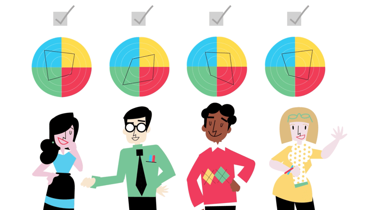 Illustration of a diverse team