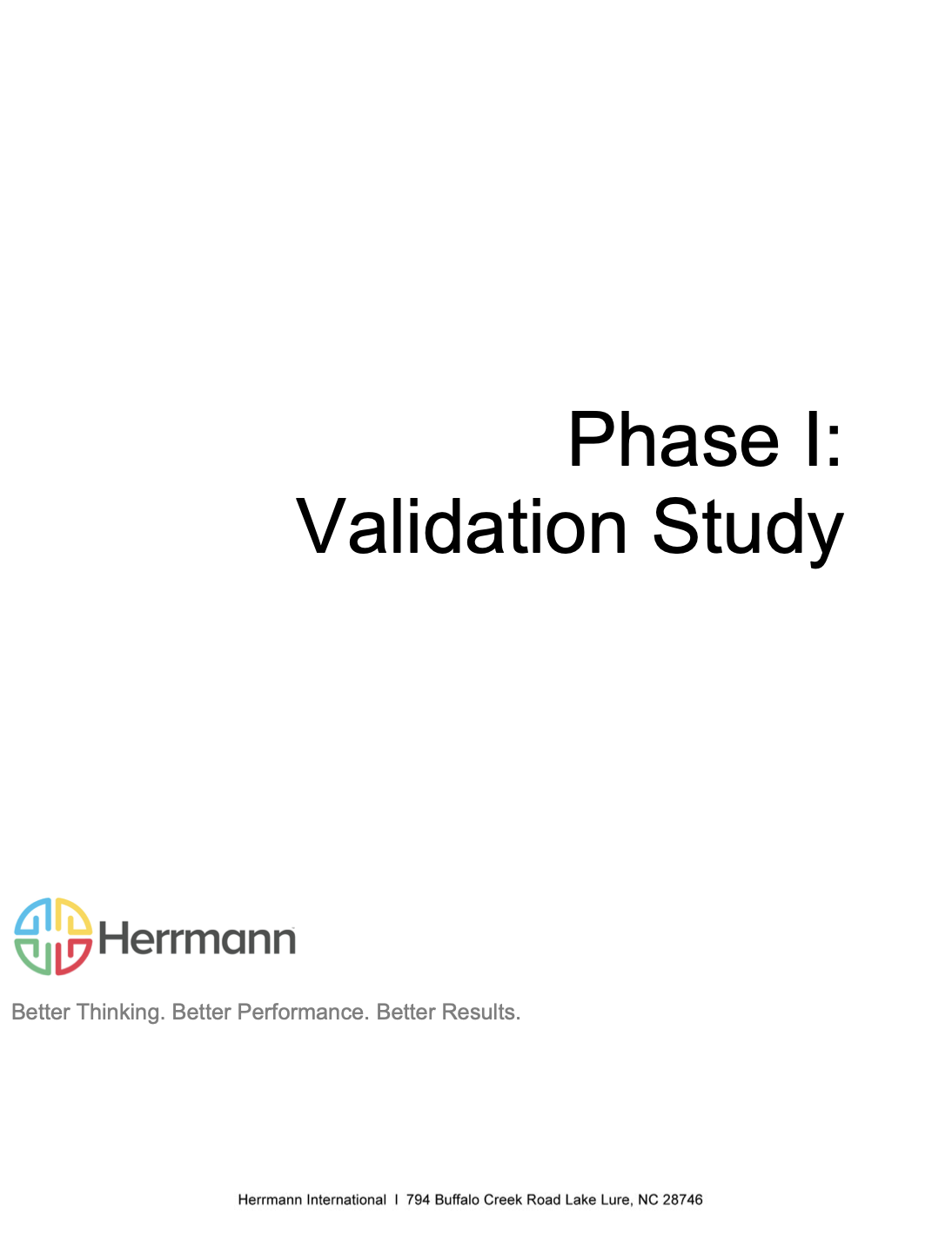 HBDI Validation- Phase 1 & Phase 2