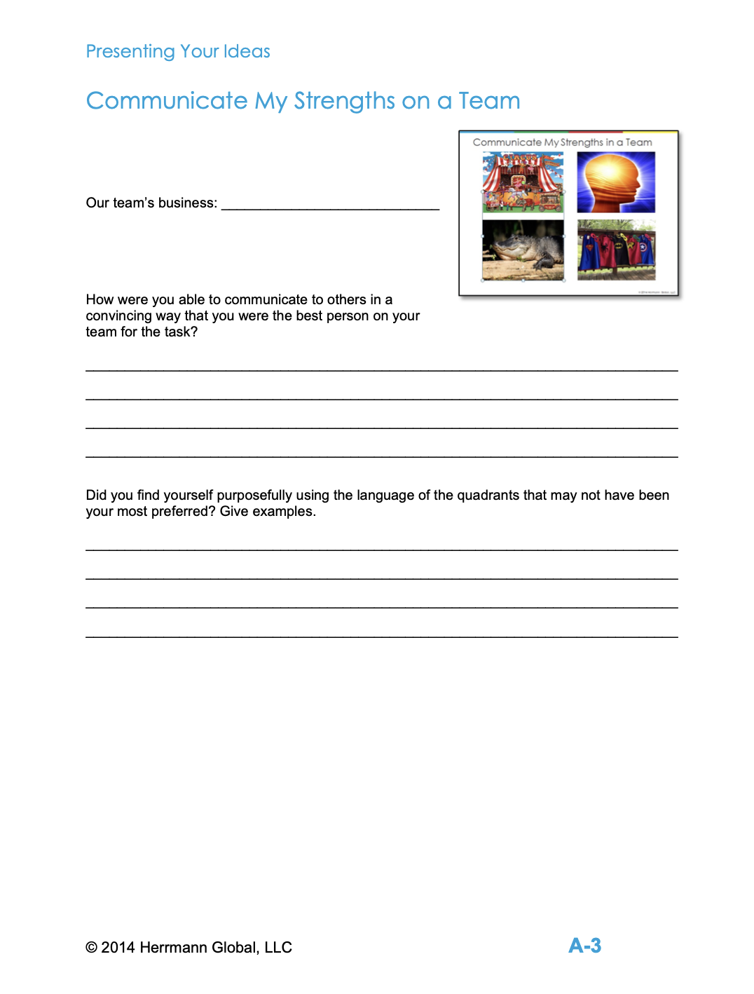 Start Communicating - My Strengths Handout