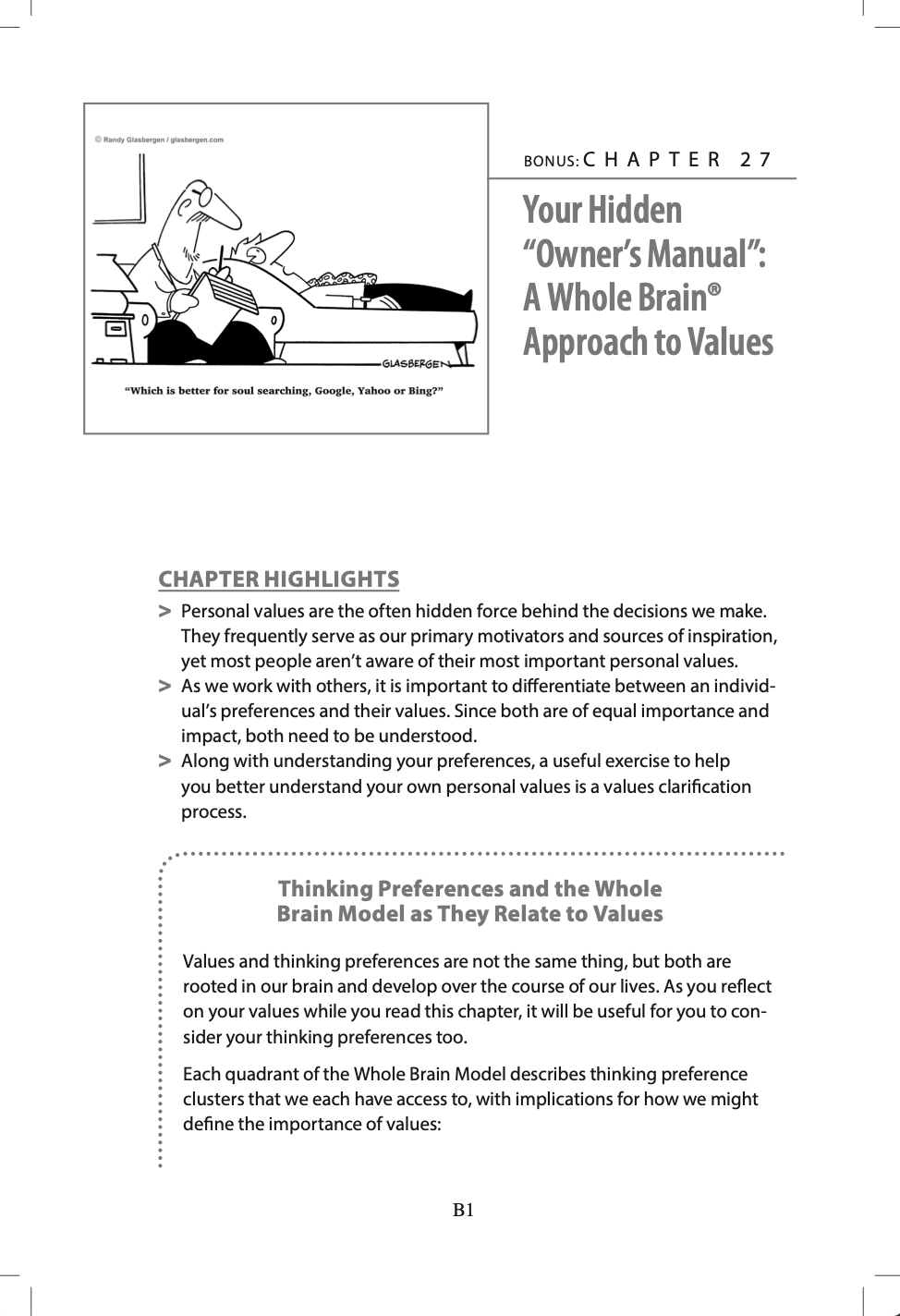 Whole Brain Business Book: Bonus Chapter: Values